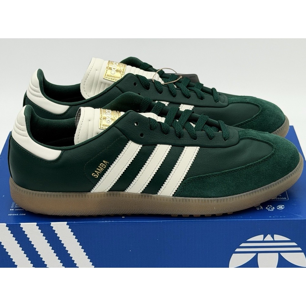 Men's Size 9 - Adidas Samba Spikeless Golf Collegiate Green JP8652 No Box Lid